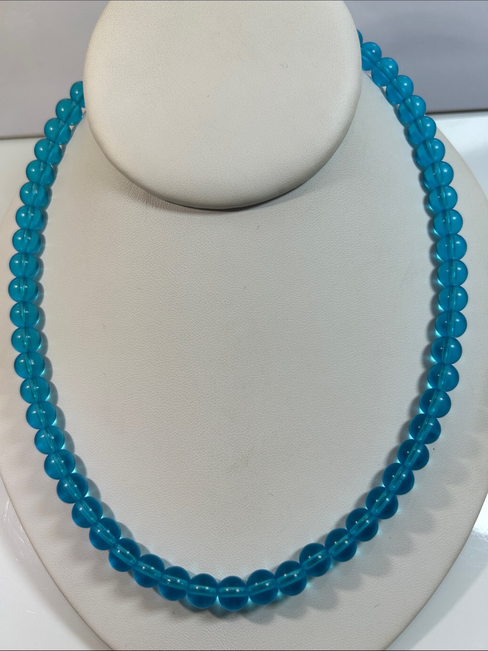 New Artisan Handmade Trendy Stainless Steel Blue Glass Beaded Necklace